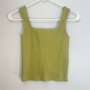 Madewell Women’s Ottoman Ribbed Cropped Tank Top Light Green Size XS